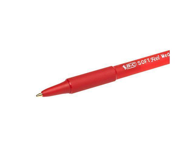 Kulpenna Bic SoftFeel Clic Grip Medium (1,0mm) Röd 12/fp