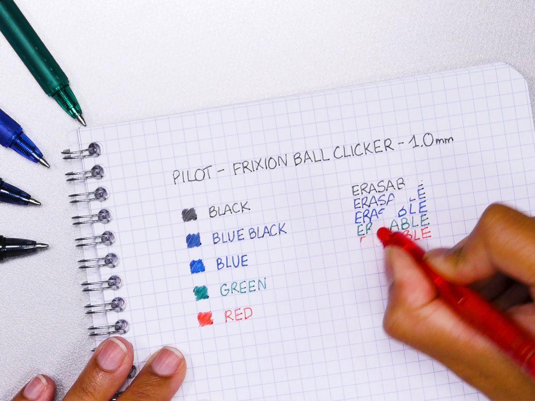 Kulpenna "korsordspenna" Pilot Frixion Clicker 10 BLRT-FR10-B Broad 1,0mm (raderbart bläck) Svart