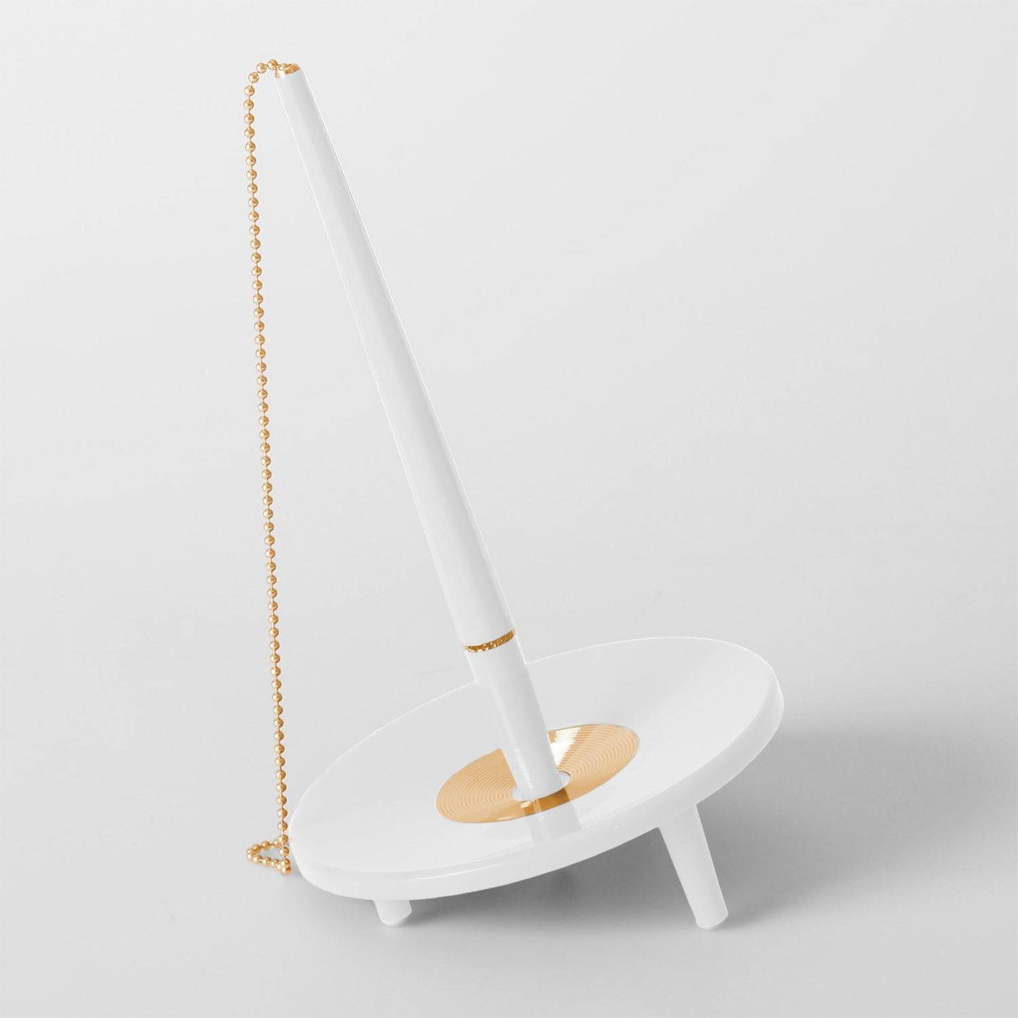 Kulspetspenna med ställ Ballograf Epoca Bank DeskSet Vit/Guld (med kedja)