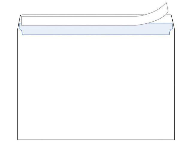 Kuvert C4 (229x324mm) Vit 100g med "Peal & Seal"-täckremsa, 50 kuvert/fp