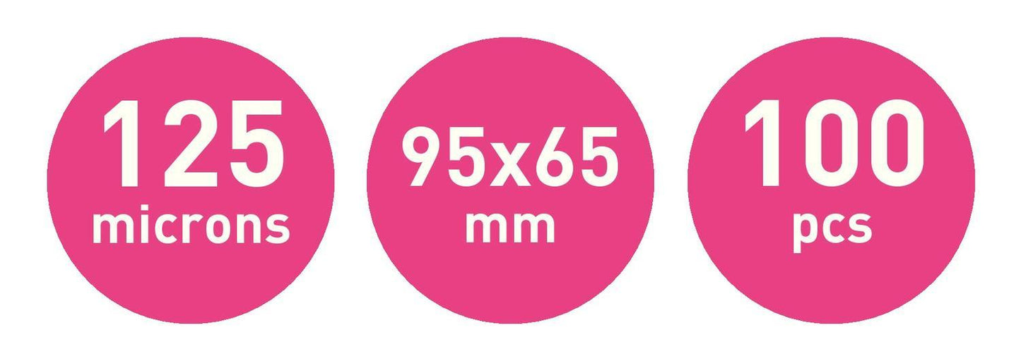 Laminat/Lamineringsficka Leitz 95x65mm, nyckelkortformat, 125micron 100/fp