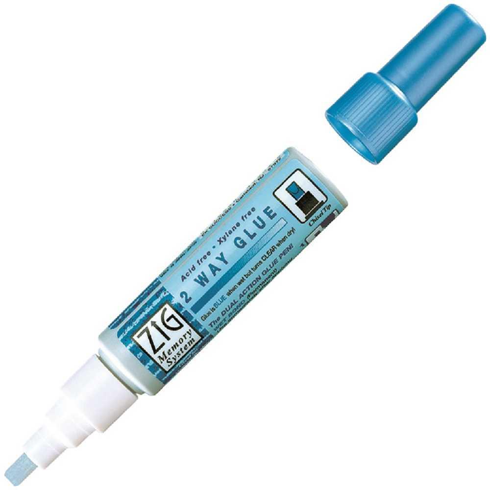 Lim/Limpenna Zig Kuretake, 2 way glue, MSB-15M, 4mm, chisel, 10 gram (avtagbart/flyttbart/permanent)