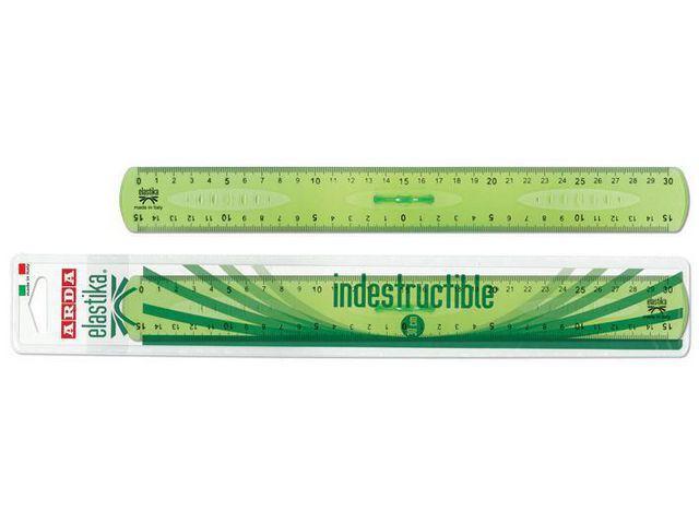 Linjal Arda Elastika, dubbel, med handtag, plast, 30cm cm/mm-gradering, Grön/Transparent 1/fp