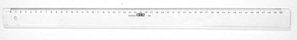 Linjal M+R, plast, 50cm cm/mm-gradering, Klar/Transparent 1/fp