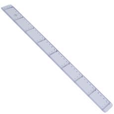 Linjal, tvärgraderad, plast, 40cm cm/mm-gradering, Klar/Transparent 1/fp