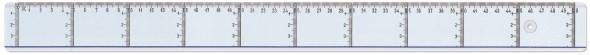 Linjal, tvärgraderad, plast, 50cm cm/mm-gradering, Klar/Transparent 1/fp