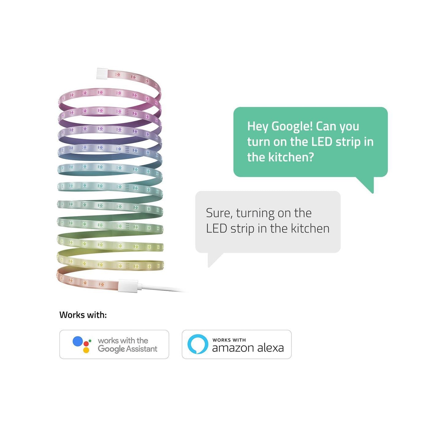 Ljusslinga, WiFi, Hombli Smart LED Strip, LED, RGB, 24W, Dimbar, Multifärg, 5m