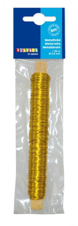 Metalltråd, 0,5mm, 50 meter, Guld