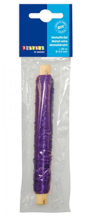 Metalltråd, 0,5mm, 50 meter, Lila