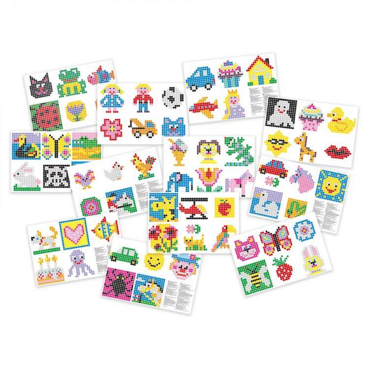 Mönsterkort (XL-mönsterkort) till pärlplattor 16x16cm, för XL-rörpärlor (Ø10mm), 67 motiv/fp