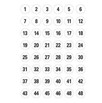 Märketikett Herma Vario 4124 Siffror 1-240, Ø 12 mm, Svart