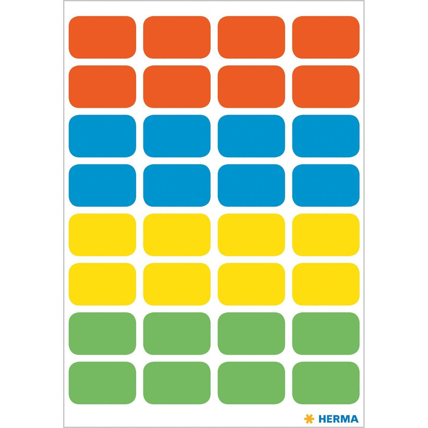 Märketikett Universaletiketter Herma Vario 3631 12x19mm permanent, 4 färger x 40 etiketter/fp