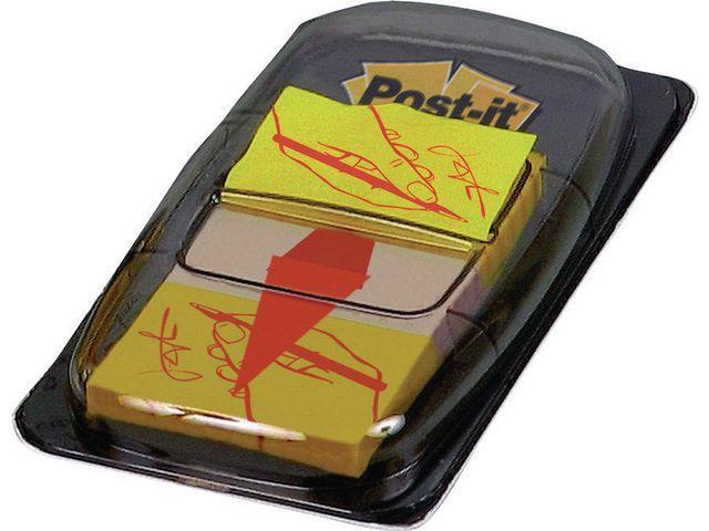 Märkflik Post-it Index 1/1" (25,4x43,2mm) 680-31, "Skriv här"-symbol, 50 flikar/fp