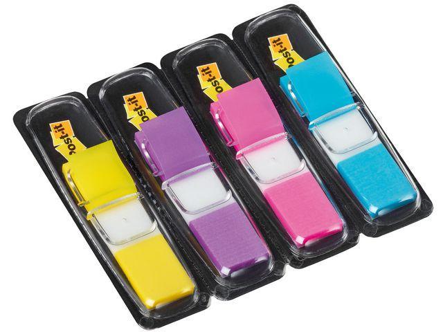 Märkflik Post-it Index Split flag 1/2" (11,9x43,1mm) 683-4AB Neon, 35 flikar x 4 färger/fp