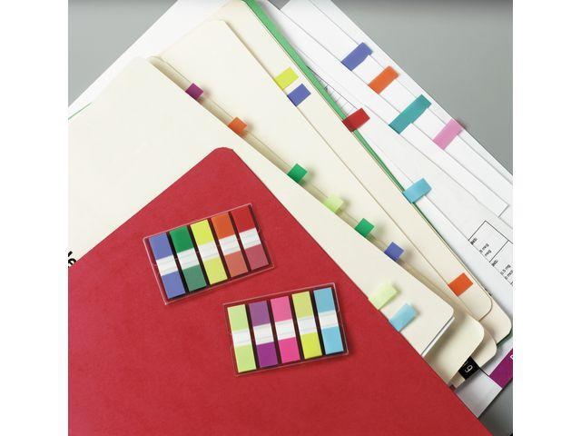 Märkflik Post-it Index Split flag 1/2" (11,9x43,1mm) 683-4AB Neon, 35 flikar x 4 färger/fp