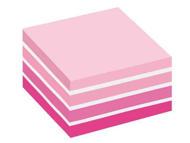 Notisblock Post-it Notes (2028-P), Kub, 76x76mm Rosa/Vit (450 ark)