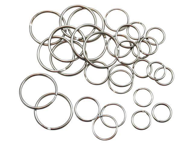 Nyckelringar, 3 storlekar, diameter 15mm, 20mm & 30mm, 30/fp (10 st av varje storlek)