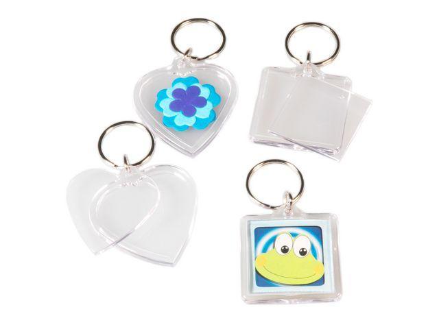 Nyckelring med bricka 10/fp (5 st hjärtan, 5 st rektangulära)