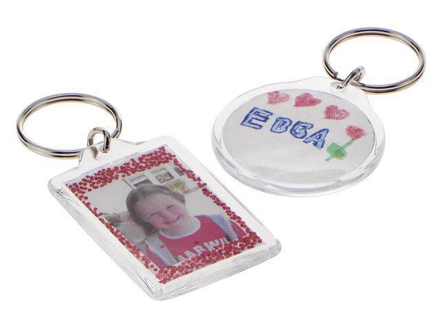 Nyckelring med bricka 10/fp (5 st runda, 5 st rektangulära)