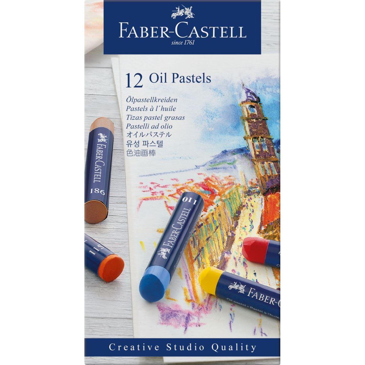 Oljepastellkritor Faber-Castell Creative Studio, 12 färger/fp