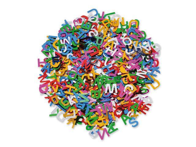 Paljetter, Alfabet/Bokstäver (A-Z), plast, Blandade färger, 50 gram/fp
