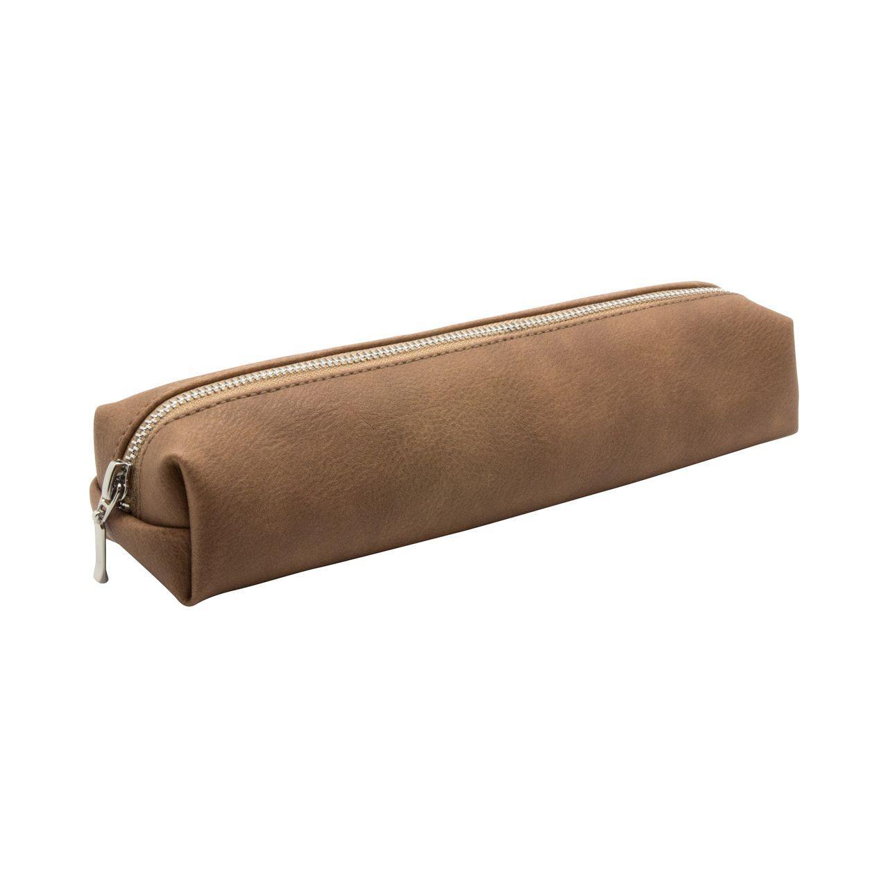 Pennfodral/Pennskrin Burde Jackson, 220x50mm, Konstläder, Brun