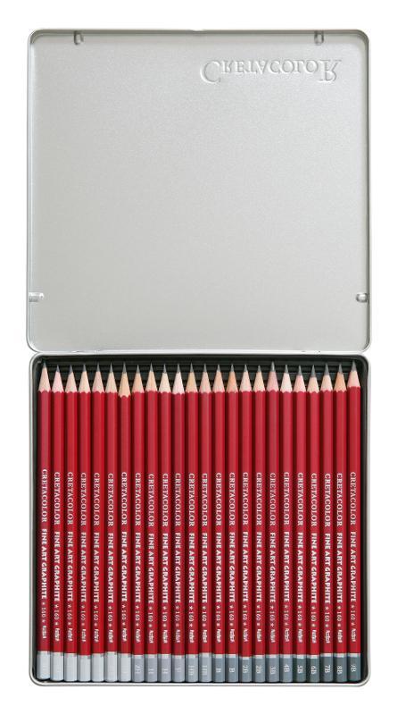 Pennset Cretacolor Cleos Fine Art Graphite 9B-9H, 24 pennor/fp