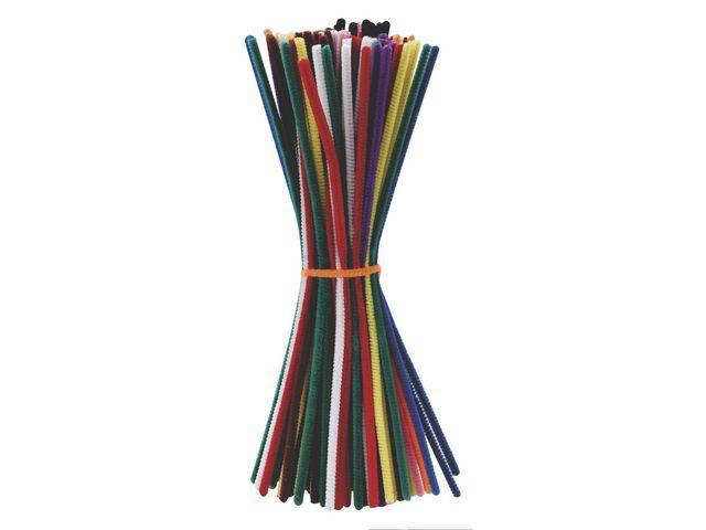 Piprensare 30cm, Ø 6mm, Glansiga, 10 basfärger, 100/fp (Svart, Vit, Gul, Grön, Orange, Lila, Rosa, Blå, Brun, Röd)