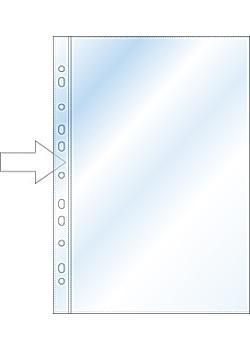 Plastficka, A4, 0,06mm, Öppen ryggsida (öppen mot marginal/vänster), 100/fp