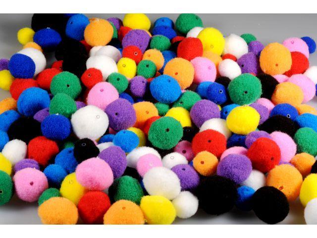 PomPombollar med hål, Blandade färger, 100/fp