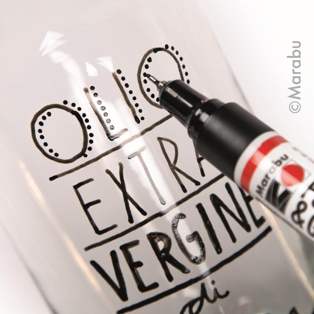 Porslinsmålningspennor/Glasmålningspennor Marabu Porcelain & Glas Painter Universal, Seaside, 1-2mm, 3 färger/fp