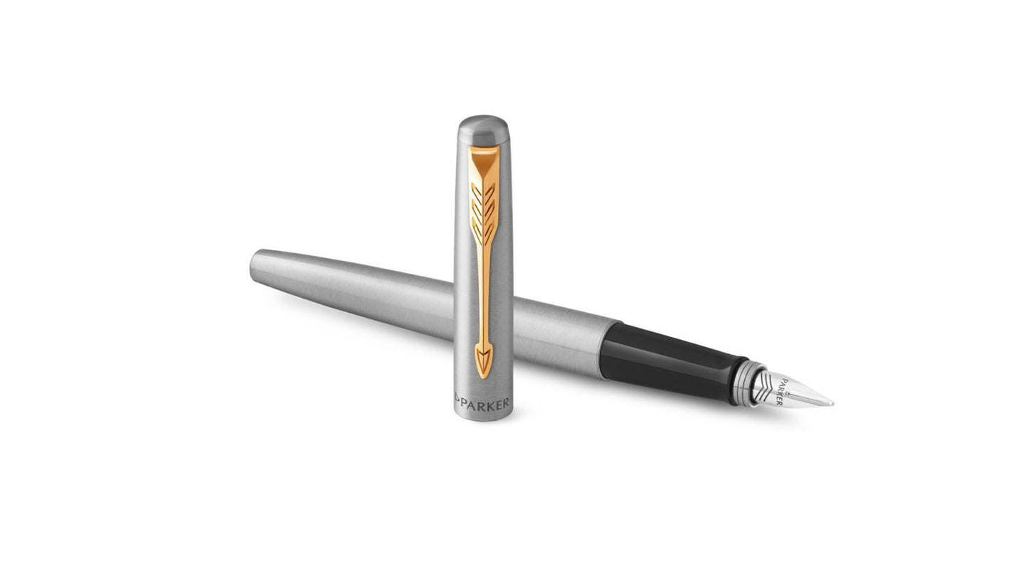 Presentset Parker Jotter Steel/Gold Kulpenna + Reservoarpenna, Steel/Gold (Presentförpackning)