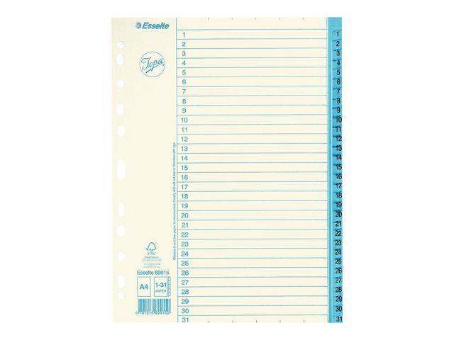 Pärmregister papper Jopa 69915 A4, 1-31 tryckta flikar 1/fp