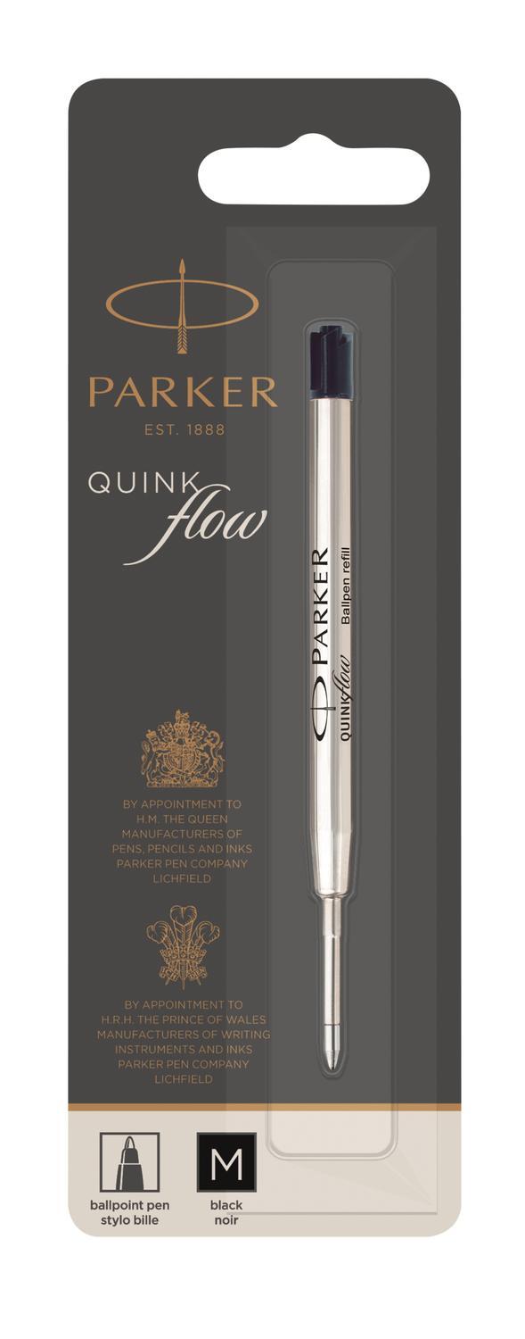 REFILL Patron Parker kulspetspatron QuinkFlow Medium Svart 1/fp