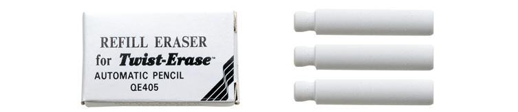 Raderreserv / Radertoppar Pentel E10 för Pentel Twist-Erase, 3 radergummi/fp