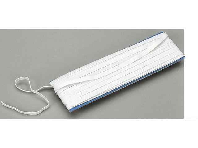 Resårband/Twistband, elastisk, 6 mm, 20 meter, Vit