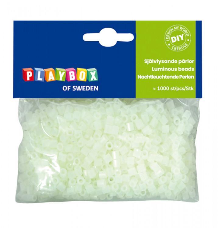 Rörpärlor, strykpärlor, Självlysande, Ø 5mm, 1000 rörpärlor/fp