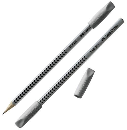 Set: Blyertspenna Faber-Castell Grip 2001 Set, HB, 3 st pennor + 1 st radertopp/fp