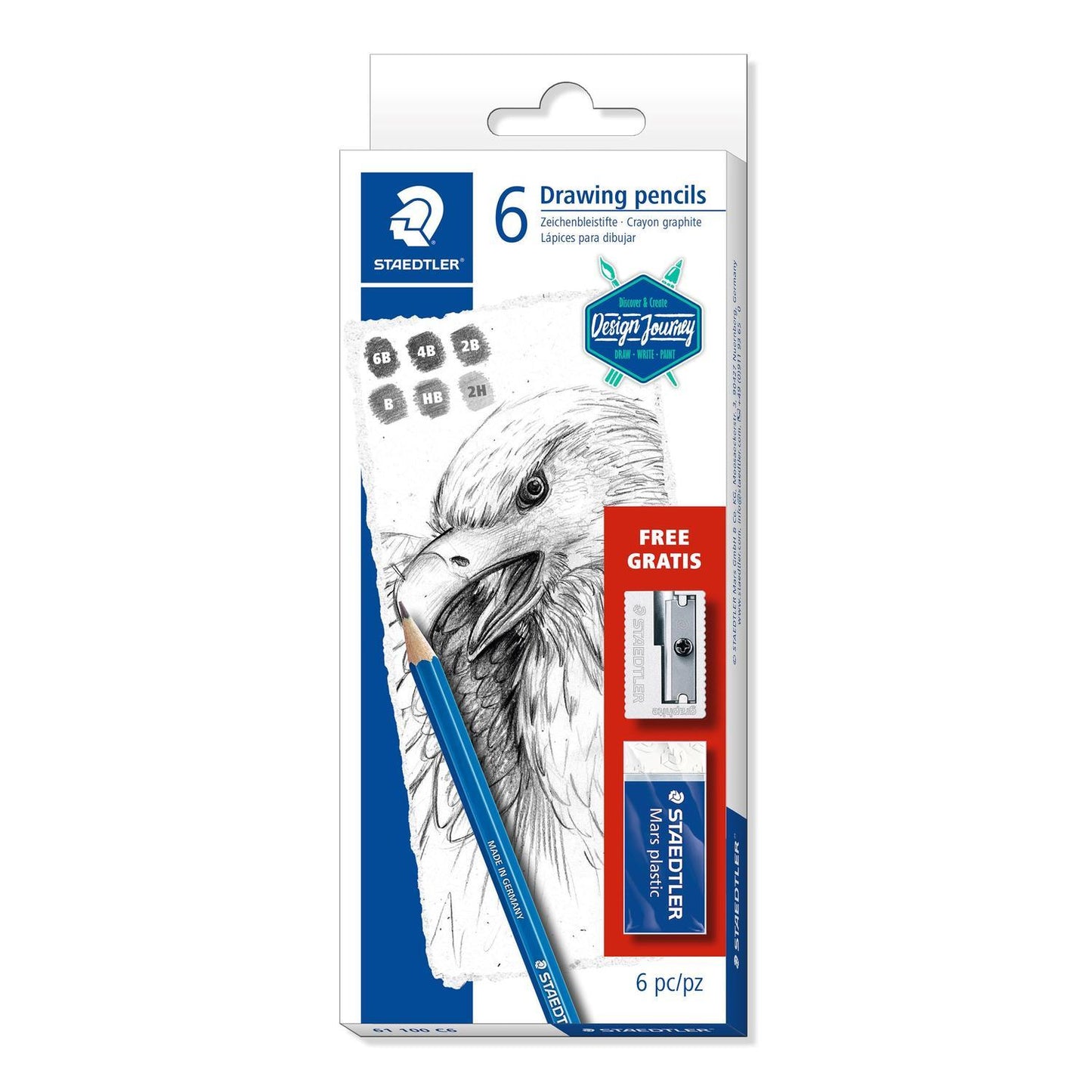 Skisset: Pennset + Skissblock A5, Staedtler Mars Lumograph 100