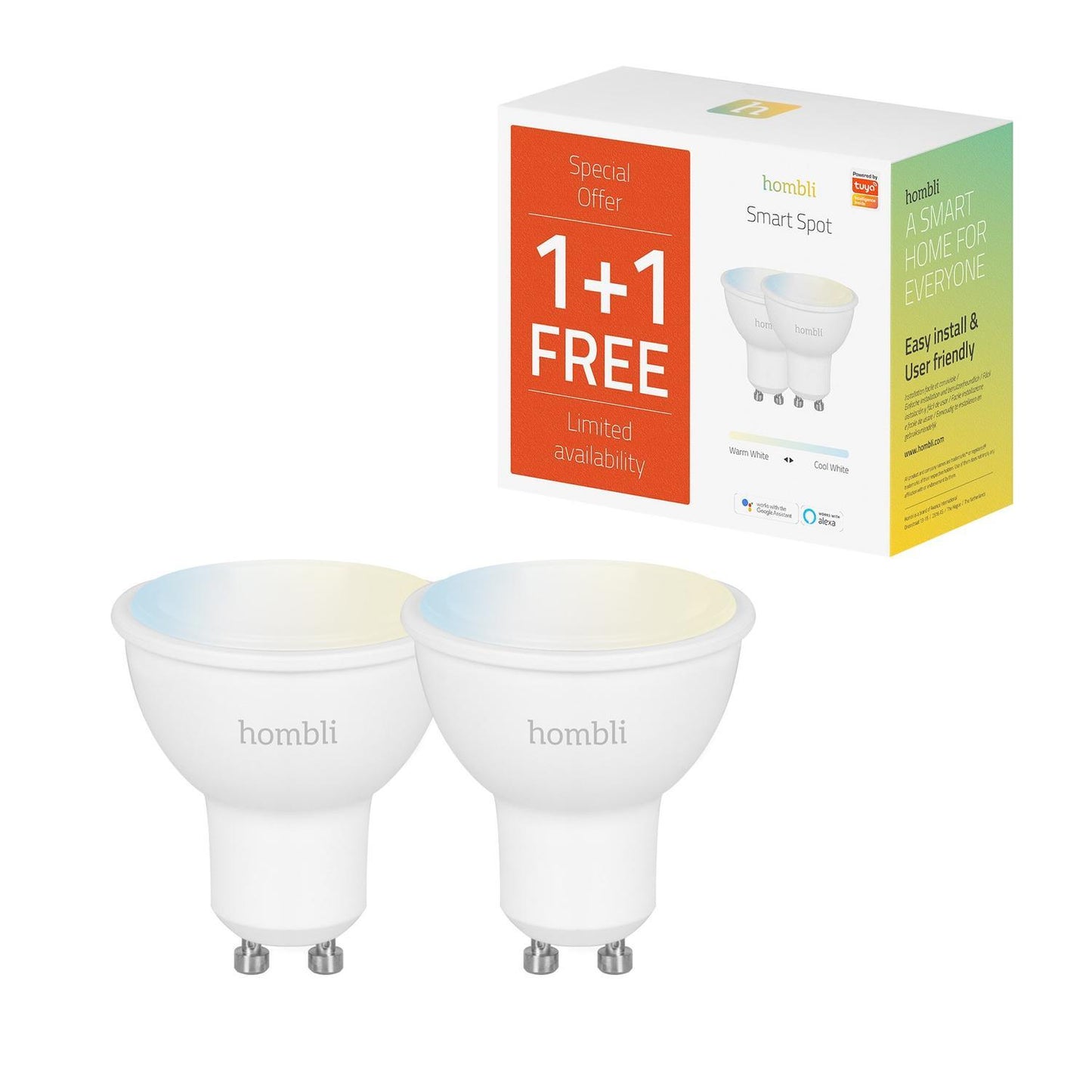 Smart lampa, WiFi, Hombli Smart Spot GU10, LED, CCT, 4,5W, Dimbar 2/fp