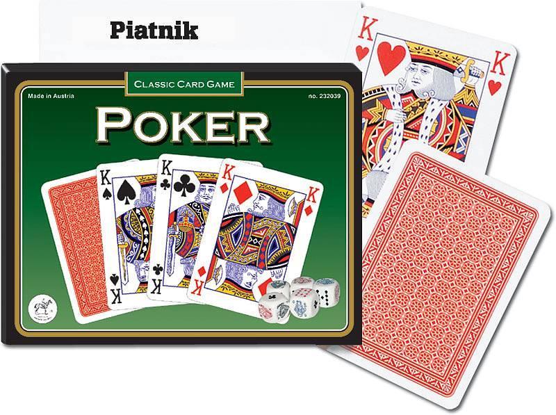 Spelkort/Kortlek Piatnik Classic Poker-kortspel med pokertärningar