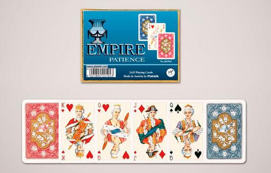 Spelkort/Kortlek patiens Piatnik Patience, Mini Patiensspel, 44x66 mm, Empire, 2 lekar/fp