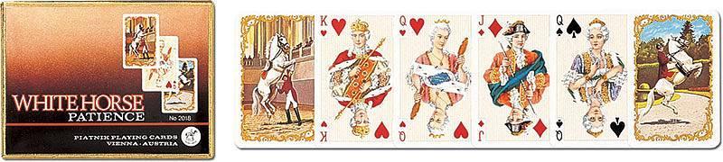 Spelkort/Kortlek patiens Piatnik Patience, Mini Patiensspel, 44x66 mm, Whitehorse, 2 lekar/fp