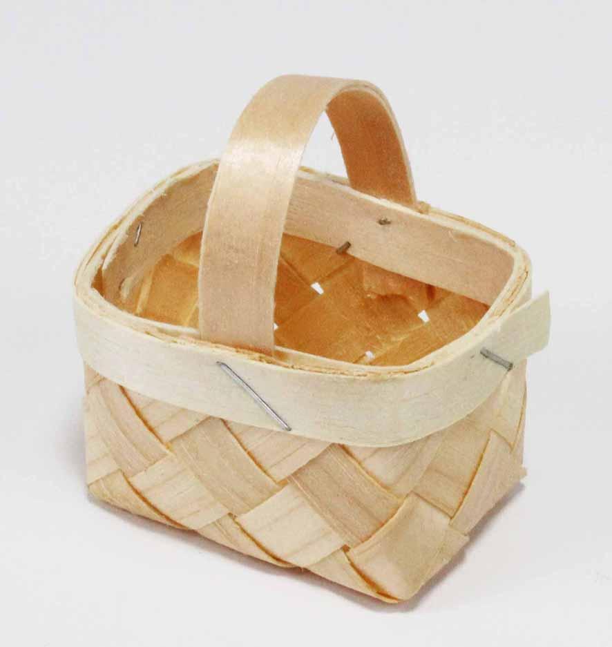 Spånkorg, 5x4x4cm, med handtag, 10/fp