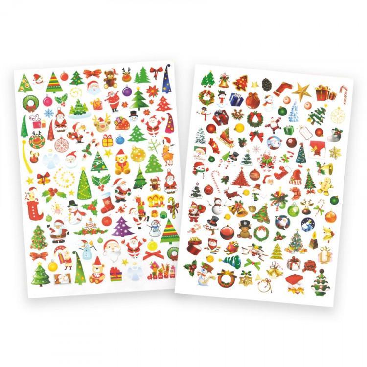 Stickers/Klistermärken Julmotiv, 10 ark/fp (ca 1000 etiketter)