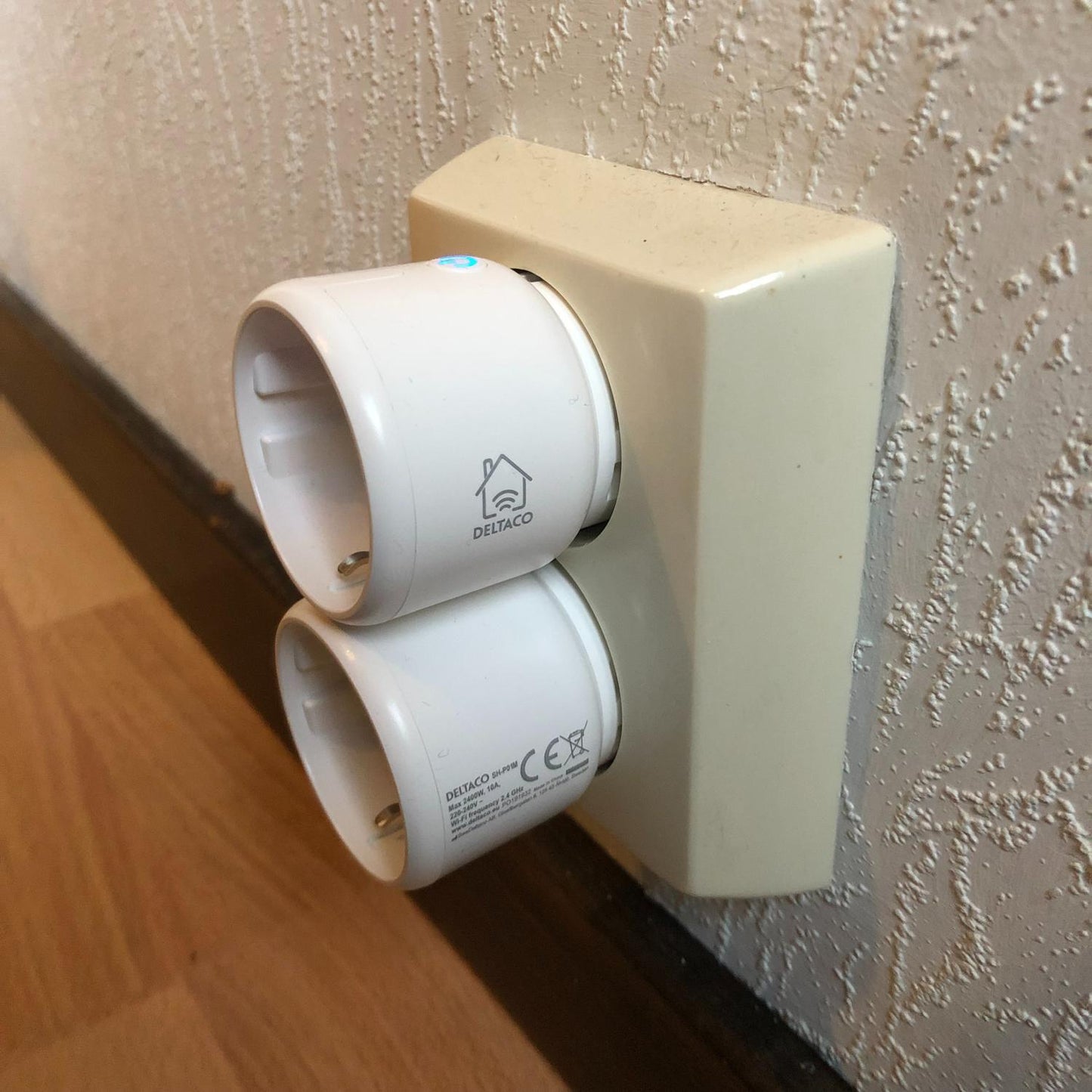 Strömbrytare/Plug In Relä, WiFi, Deltaco Smart Home, Smart Mini Plug, (EU), 10A, timer, Vit