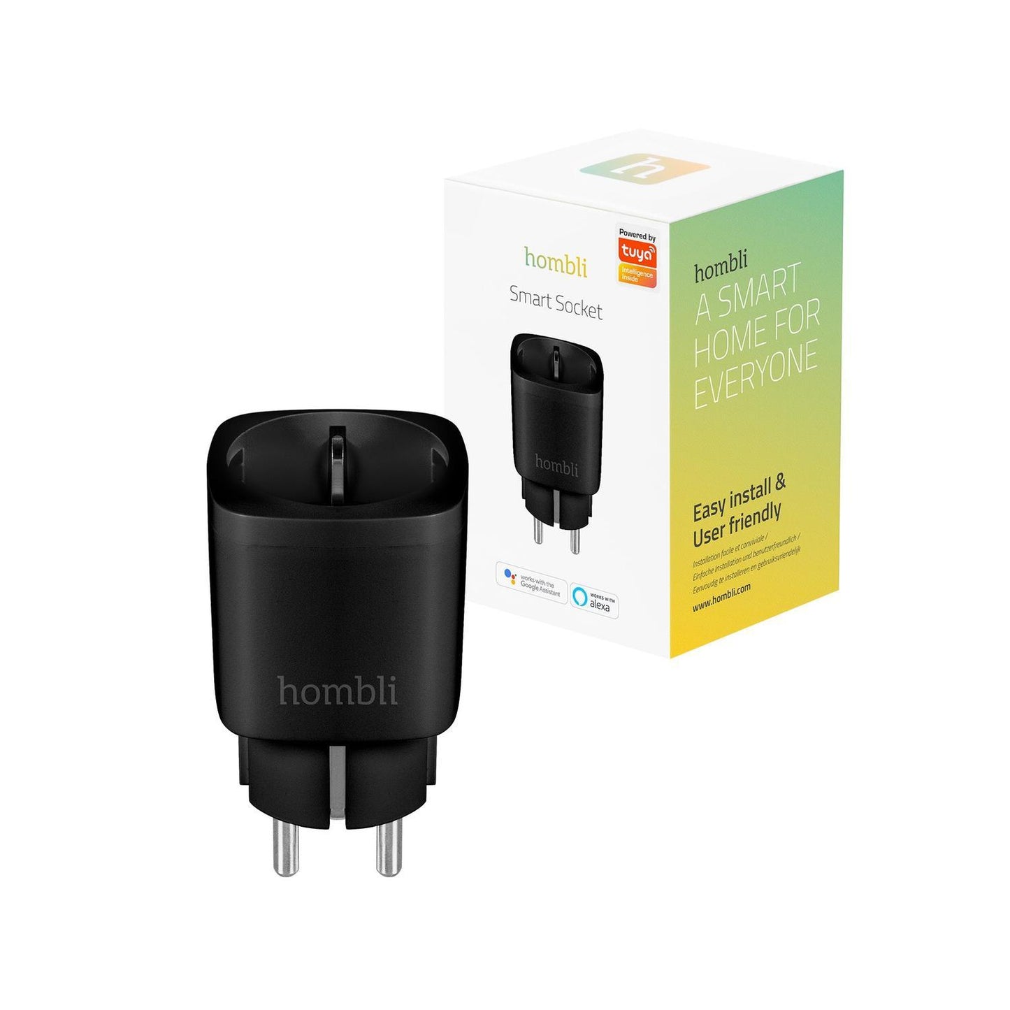 Strömbrytare, WiFi, Hombli Smart Socket WiFi Plug (EU), 16A, Svart (med energimätning)