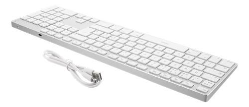 Tangentbord, fullsize, trådlöst, Deltaco TB-402 Full-Size Bluetooth Keyboard (Nordic), aluminium, bluetooth, Silver