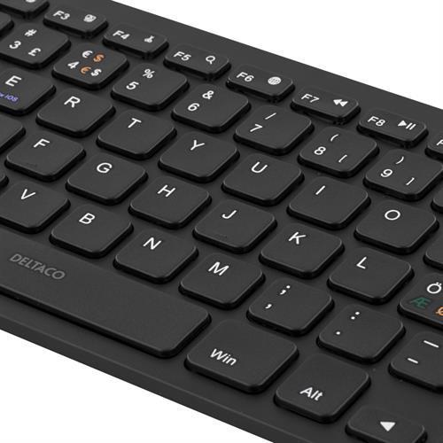 Tangentbord, minitangentbord, trådlöst, Deltaco TB-631 Compact Bluetooth Keyboard (Nordic), bluetooth, Svart