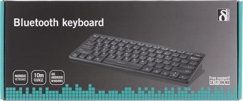 Tangentbord, minitangentbord, trådlöst, Deltaco TB-631 Compact Bluetooth Keyboard (Nordic), bluetooth, Svart